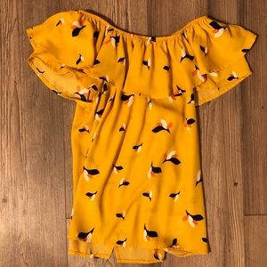 Xhilaration XS yellow off shoulder blouse